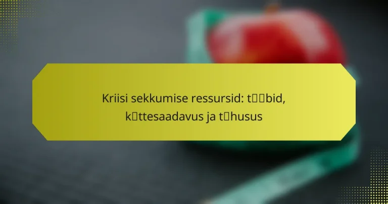 Kriisi sekkumise ressursid: tüübid, kättesaadavus ja tõhusus