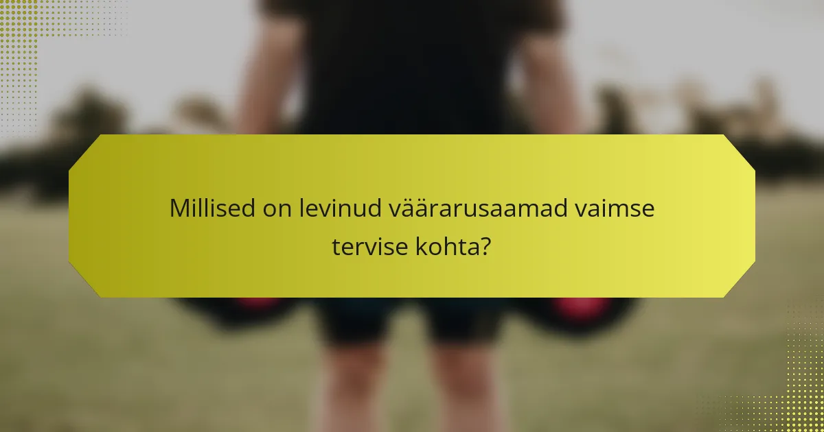 Millised on levinud väärarusaamad vaimse tervise kohta?