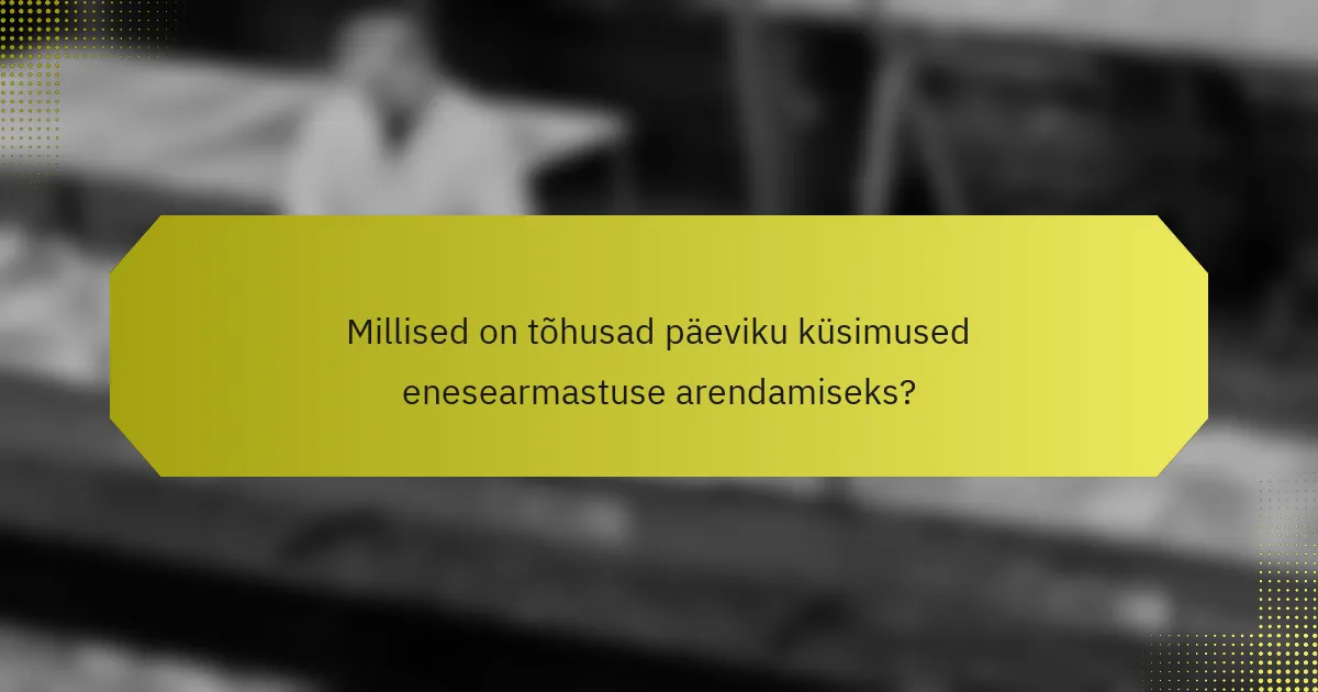 Millised on tõhusad päeviku küsimused enesearmastuse arendamiseks?